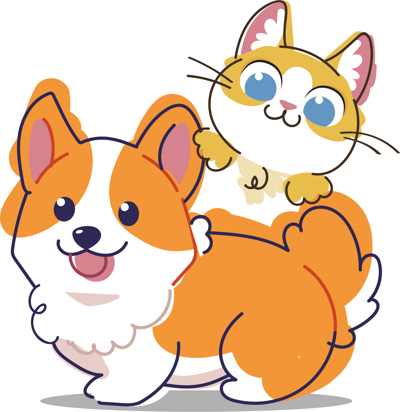 Perro y gato felices con comida natural Trunimal